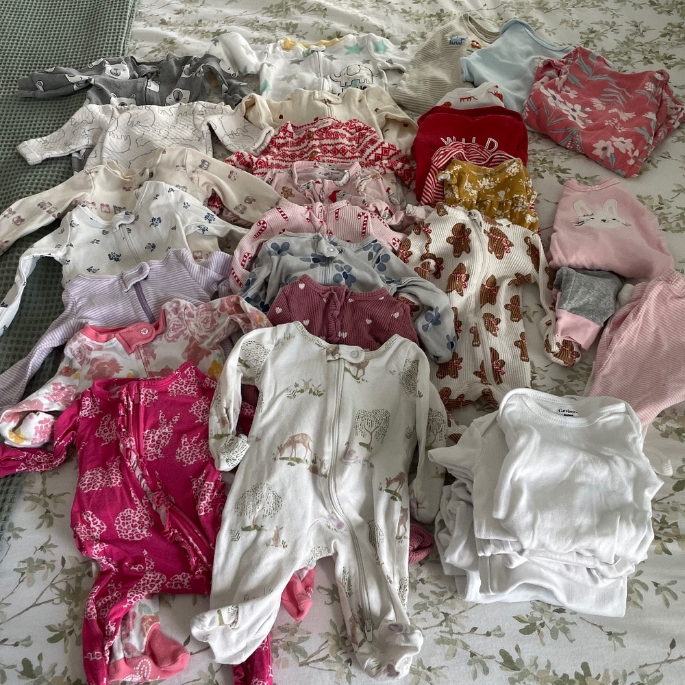 Lot of newborn baby girl clothing